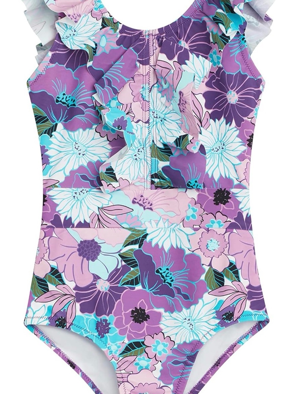 Kanu Surf Girls Floral Ruffle One-Piece Swimsuit